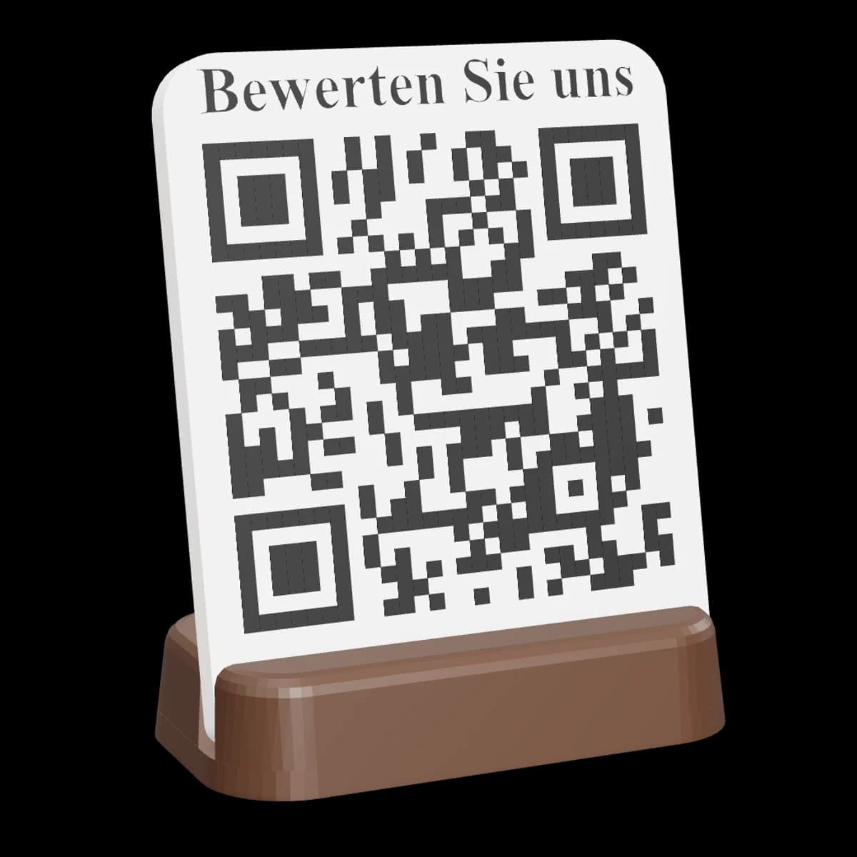 Bewertungs-Ständer, schräg von vorn